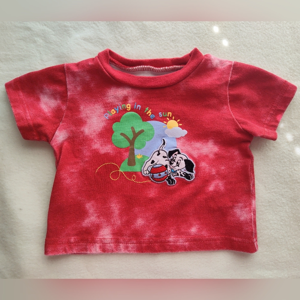 Disney 102 Dalmatians Tee Shirt Top Size 0-3 Months Dog 100% Cotton